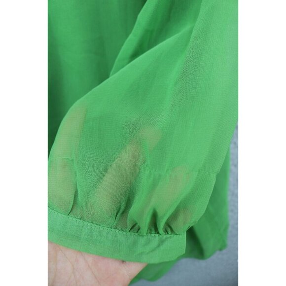 Umgee Kelly Green Sheer 3/4 Sleeve Top-Size Large-BOHO - Picture 10 of 10